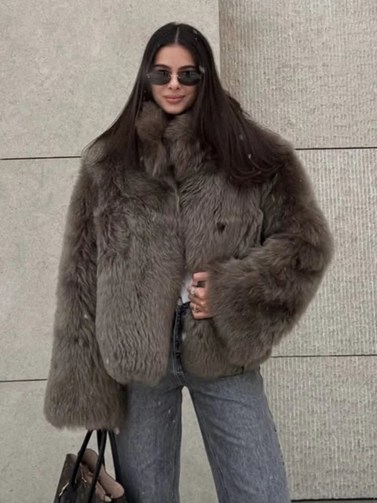 Winter Warm Thick Women Faux Fur Coats