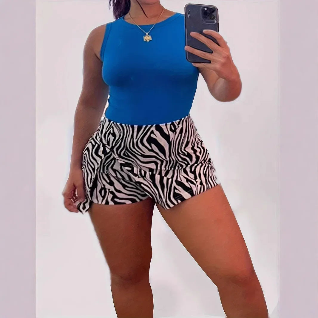 Plus Size Zebra Print Wrap Skirt for Women
