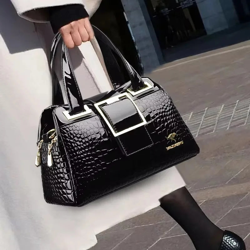Luxury Print Leather Women’s Shoulder Bag