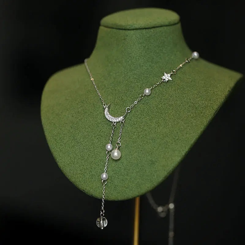 925 Sterling Silver Star Moon Necklace