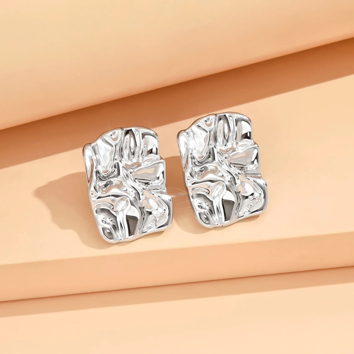 Geometric Irregular Metallic Earrings