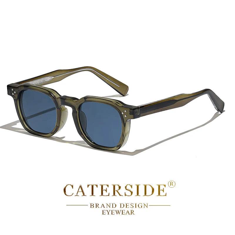 CATERSIDE Retro Punk Square Sunglasses 2 Pieces