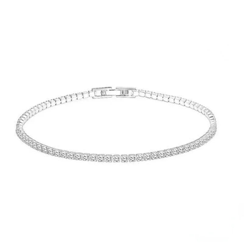 Sterling Silver 2mm Zirconia Tennis Bracelet