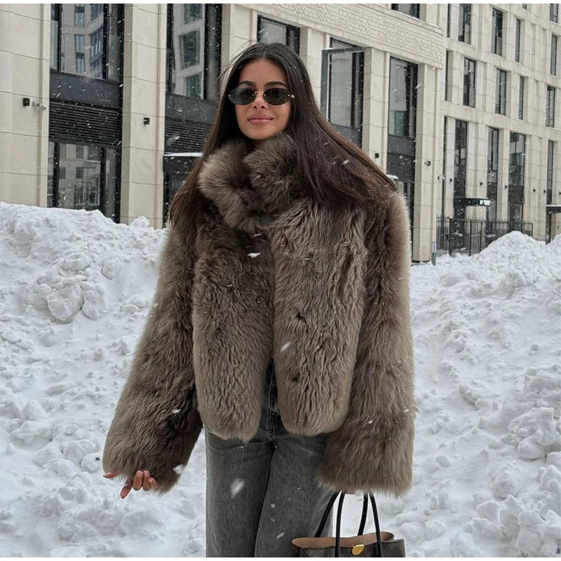 Winter Warm Thick Women Faux Fur Coats