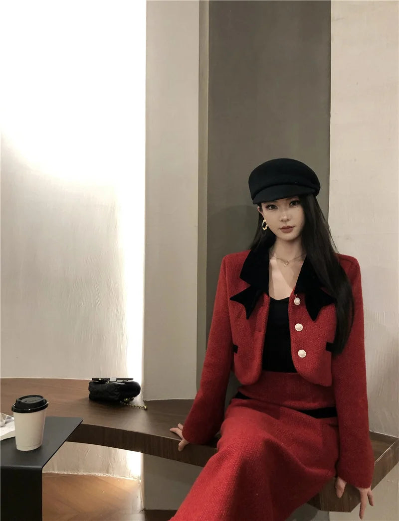Winter Outfit Women 2024 New Elegant Lady Thickened