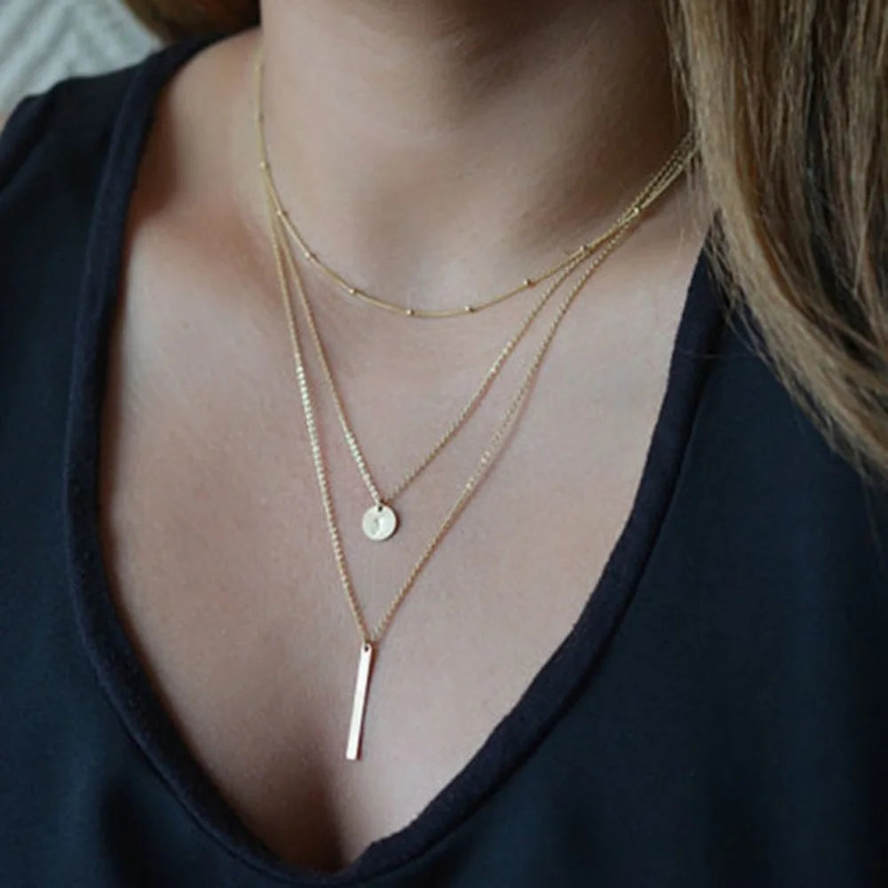 14K Gold Plated Layered Pearl Necklace