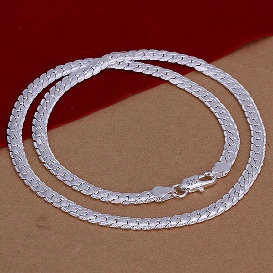 925 Sterling Silver Flat Side Chain Bracelet