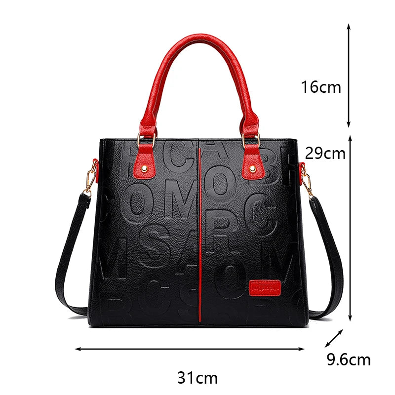 PU Leather Luxury Crossbody Tote Bag