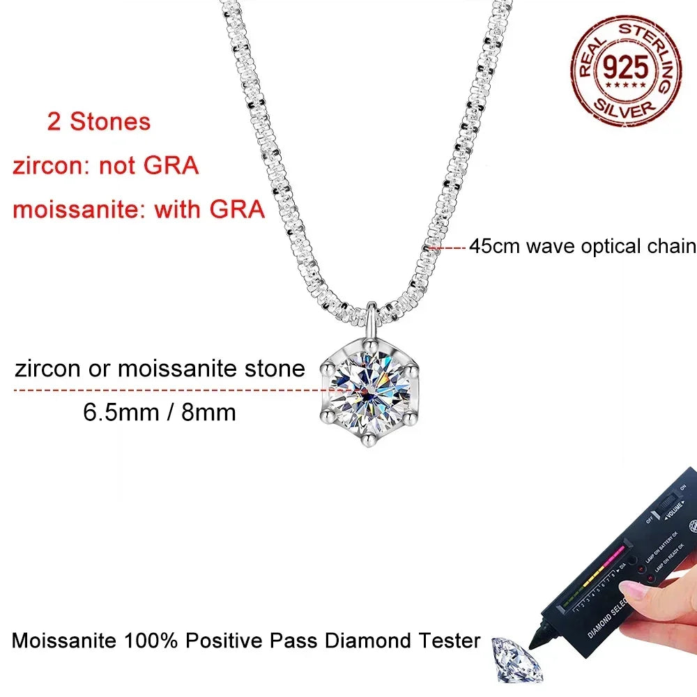 1/2CT Moissanite Diamond Crown Necklace