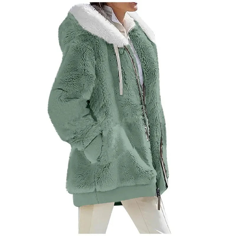 Women’s Hooded Cashmere Fleece Coat