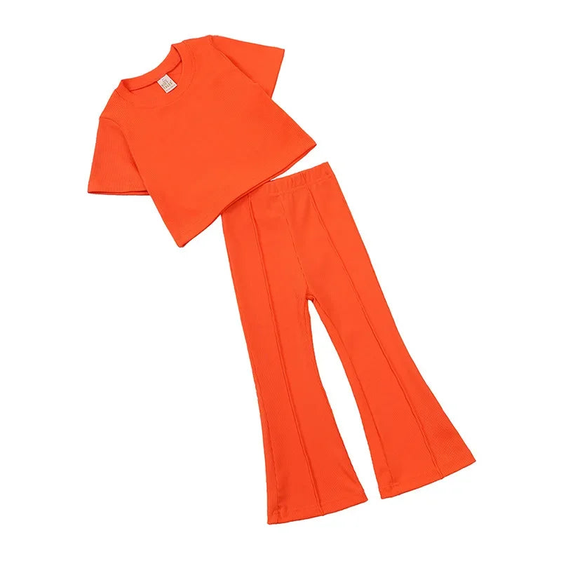 Girls' T-Shirt & Flared Pants Set