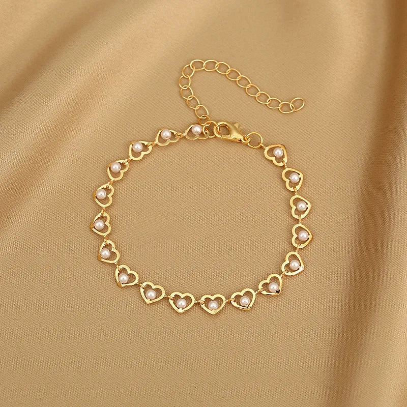 Exquisite Korean Crystal Heart Zircon Bracelet
