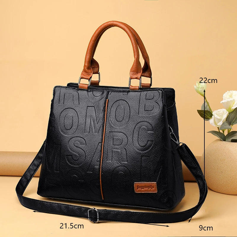 PU Leather Luxury Crossbody Tote Bag