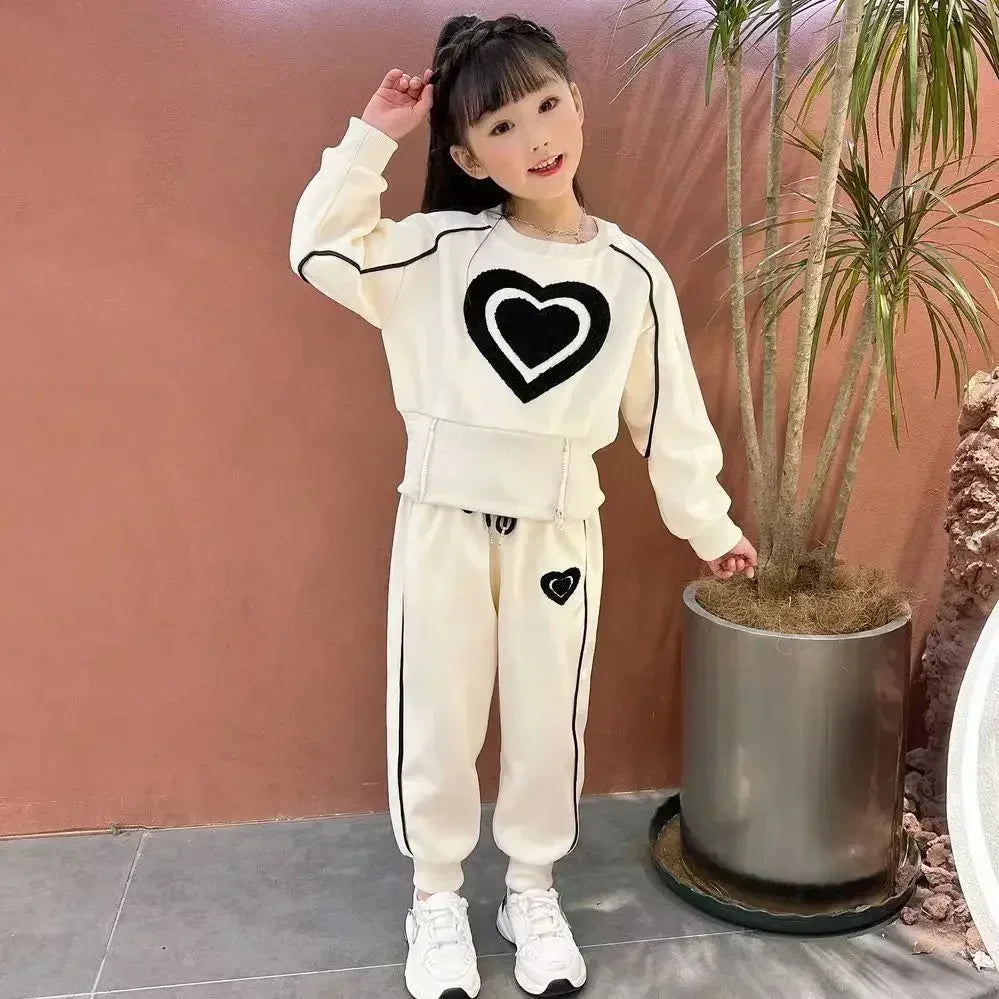 Girls' Sweatshirt & Pants Set, Spring/Autumn