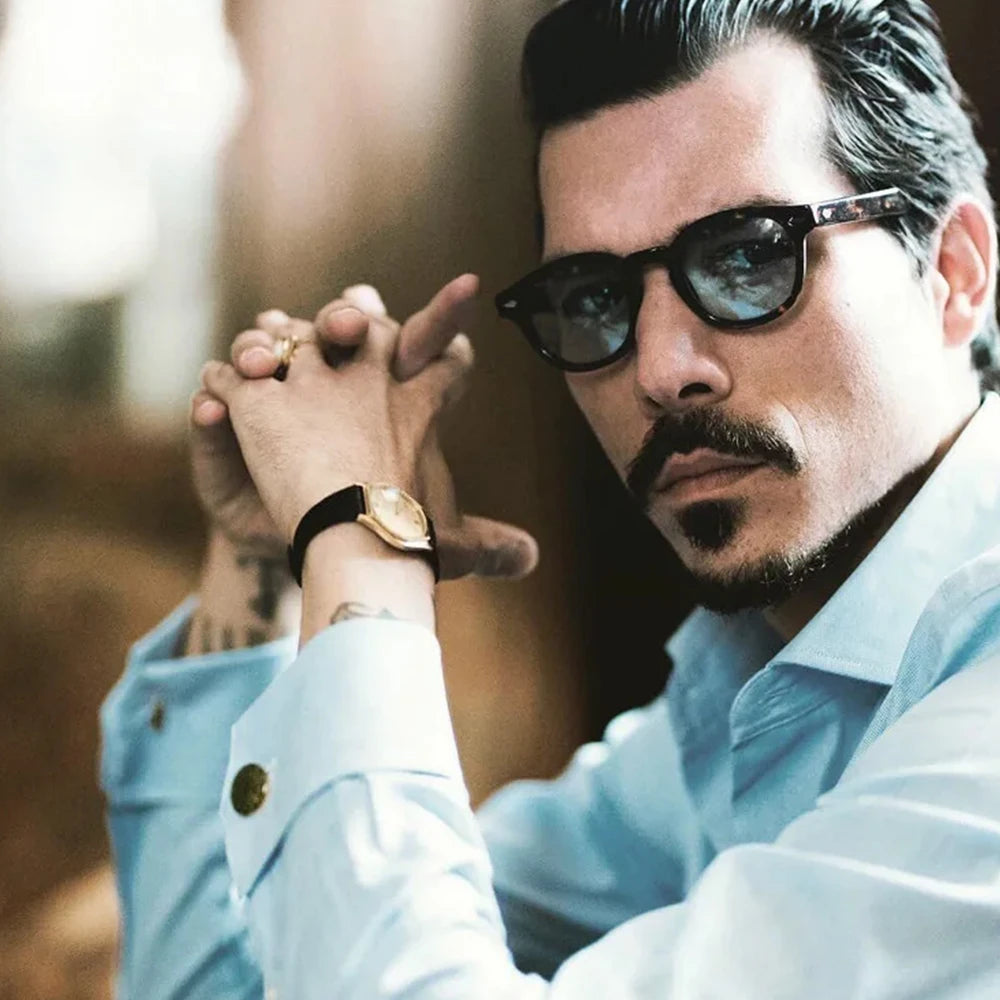 JNPCXI Retro Round Rivet Sunglasses UV400