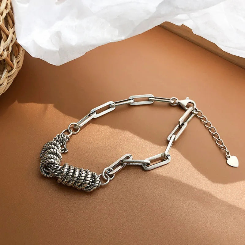 7Pcs Punk Vintage Gold Arrowhead Bracelets Set