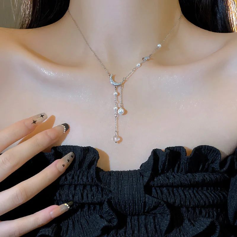 925 Sterling Silver Star Moon Necklace