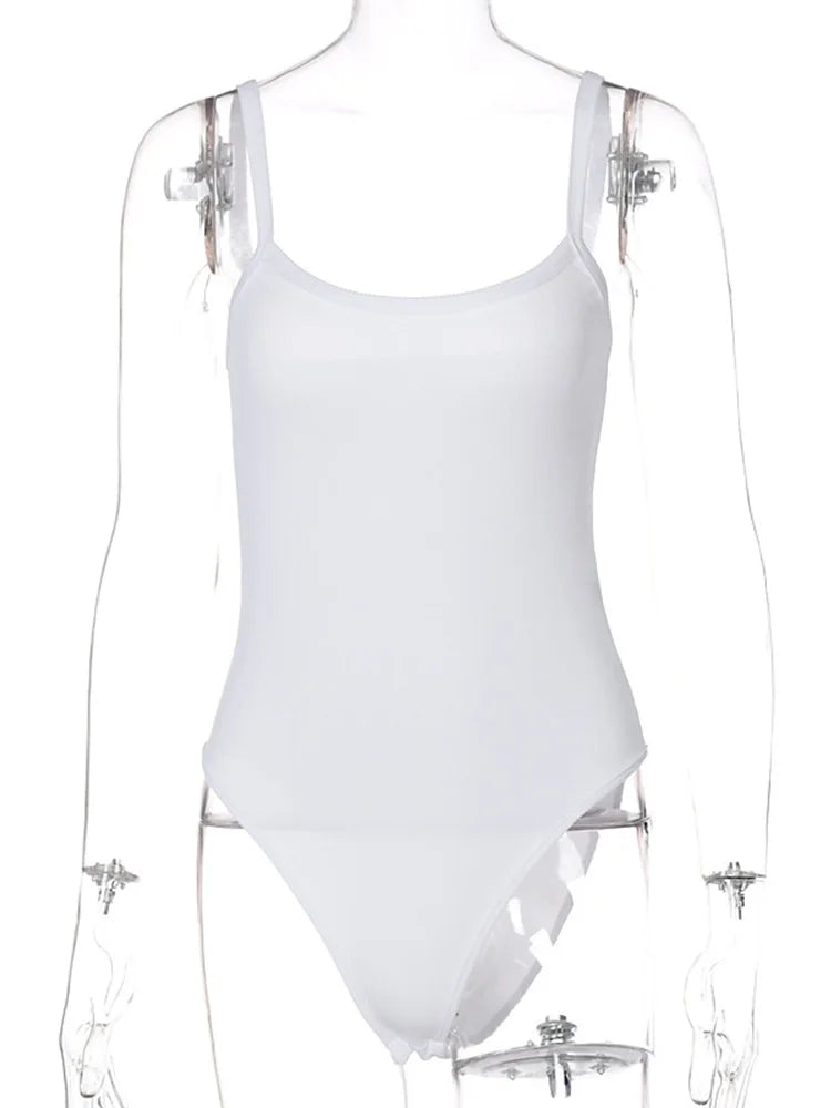 Solid Strap Sleeveless Bodycon Bodysuit