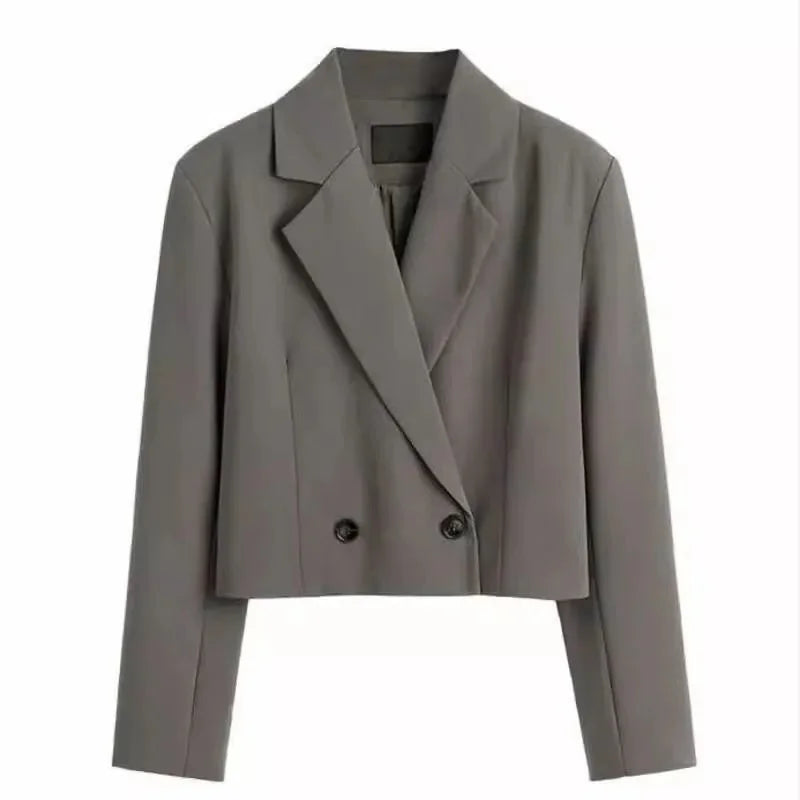 Elegant Slimming Cropped Suit Jacket for Women