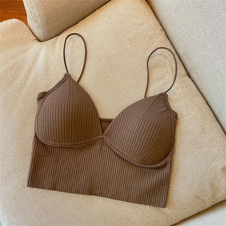 V-Neck Stretch Push-Up Camisole Bralette