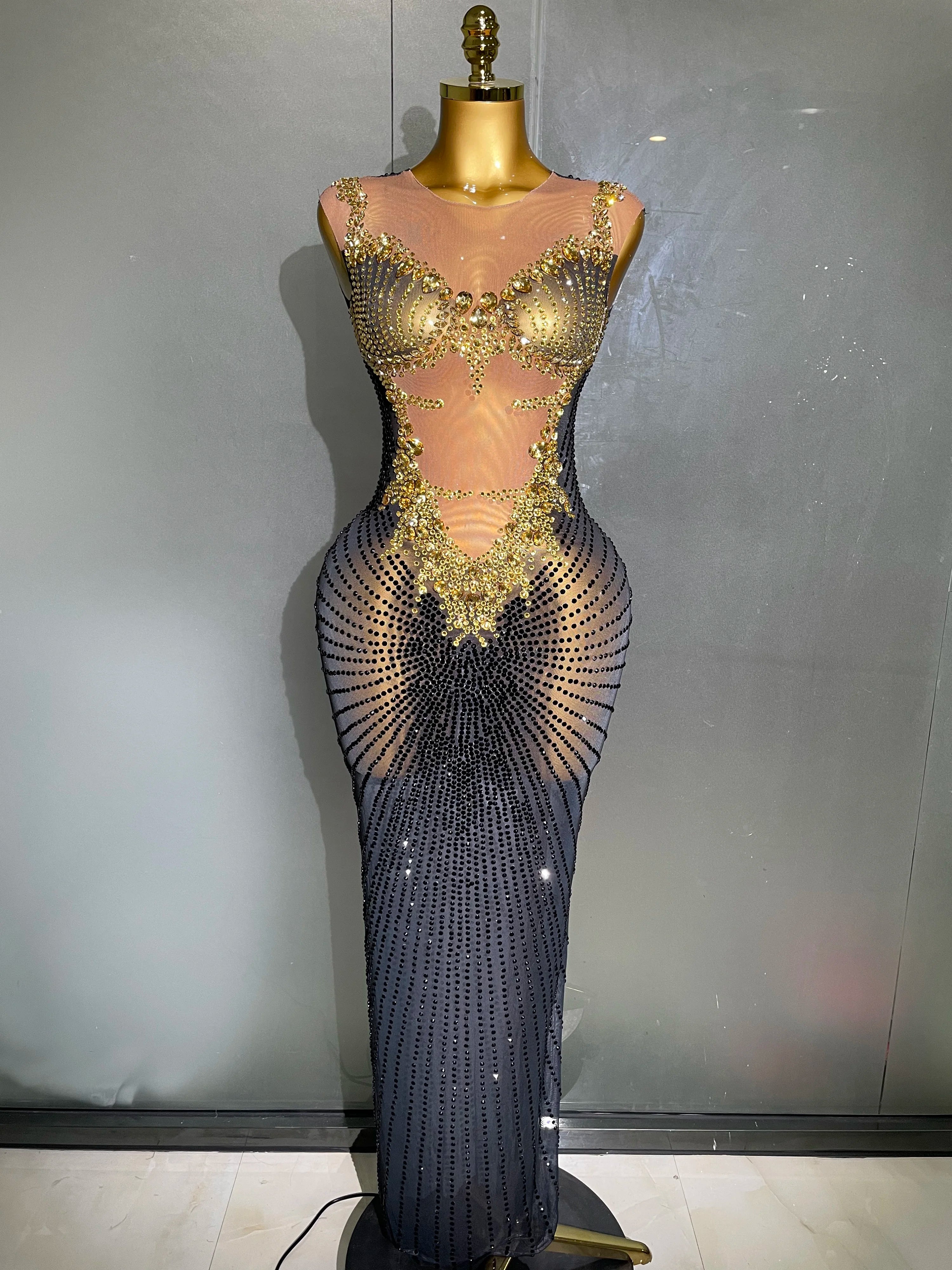 Sexy Sparkly Rhinestones Sleeveless