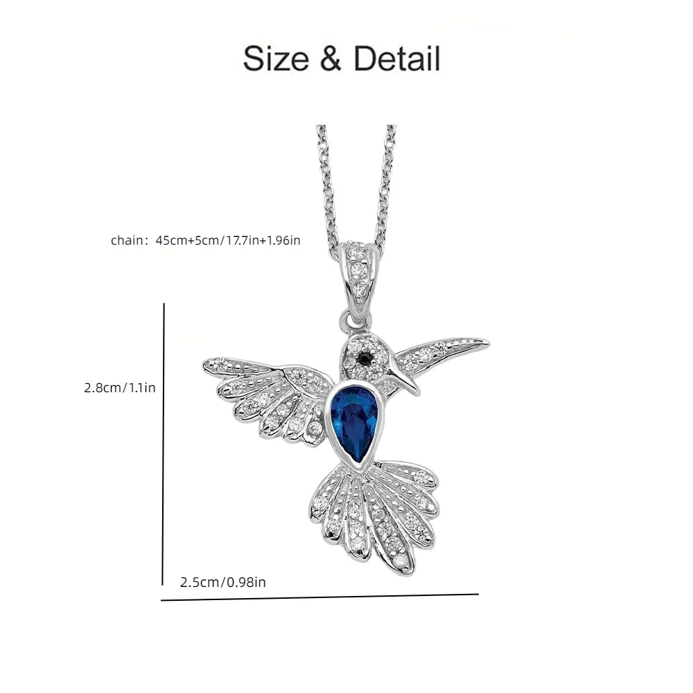 Dark Blue Spinel Hummingbird Jewelry Set