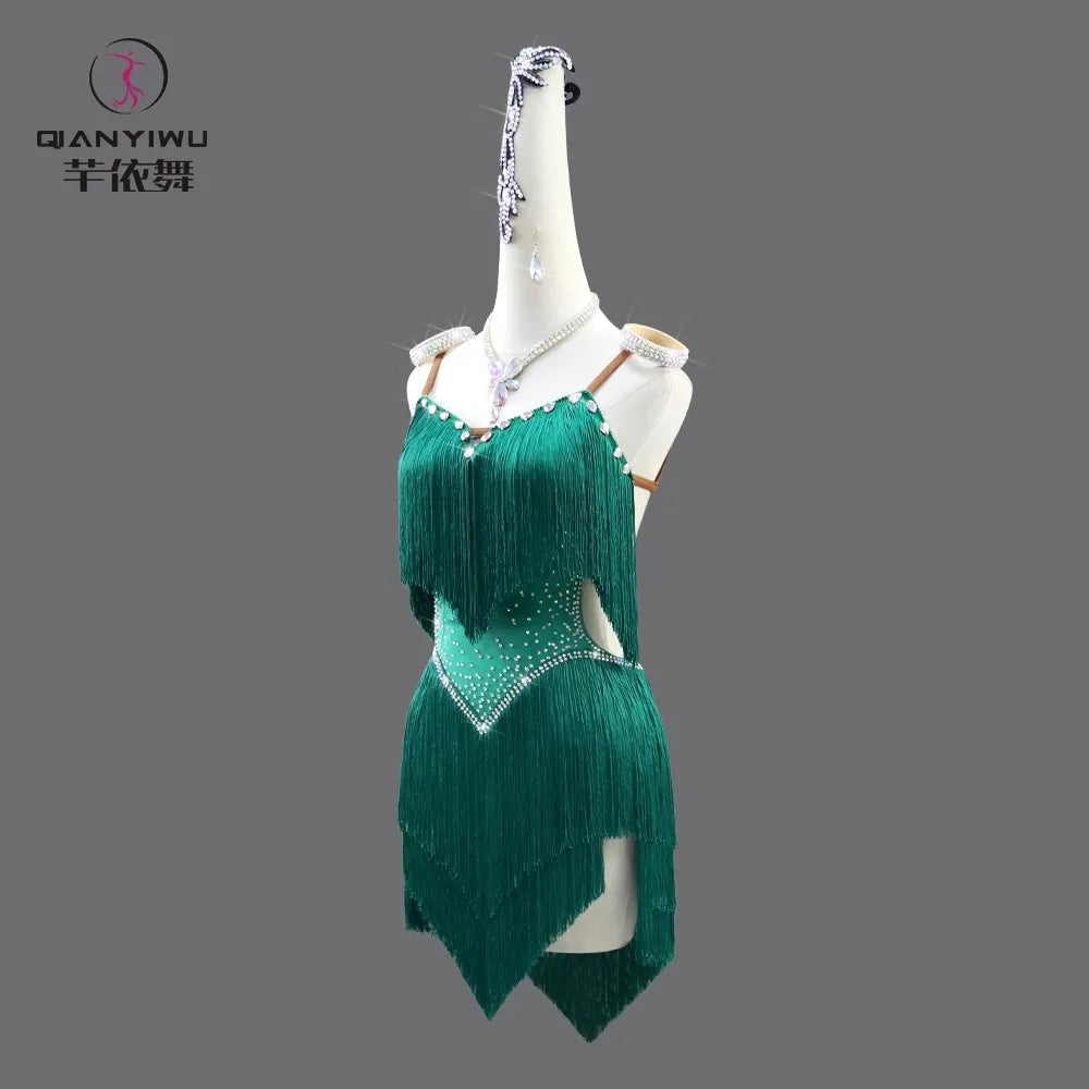 Sexy Latin Dress Women Elegant Dancewear Line Dance Practice Clothes Prom Sport Suit Ballroom Stage Outfit Parties Party Costume