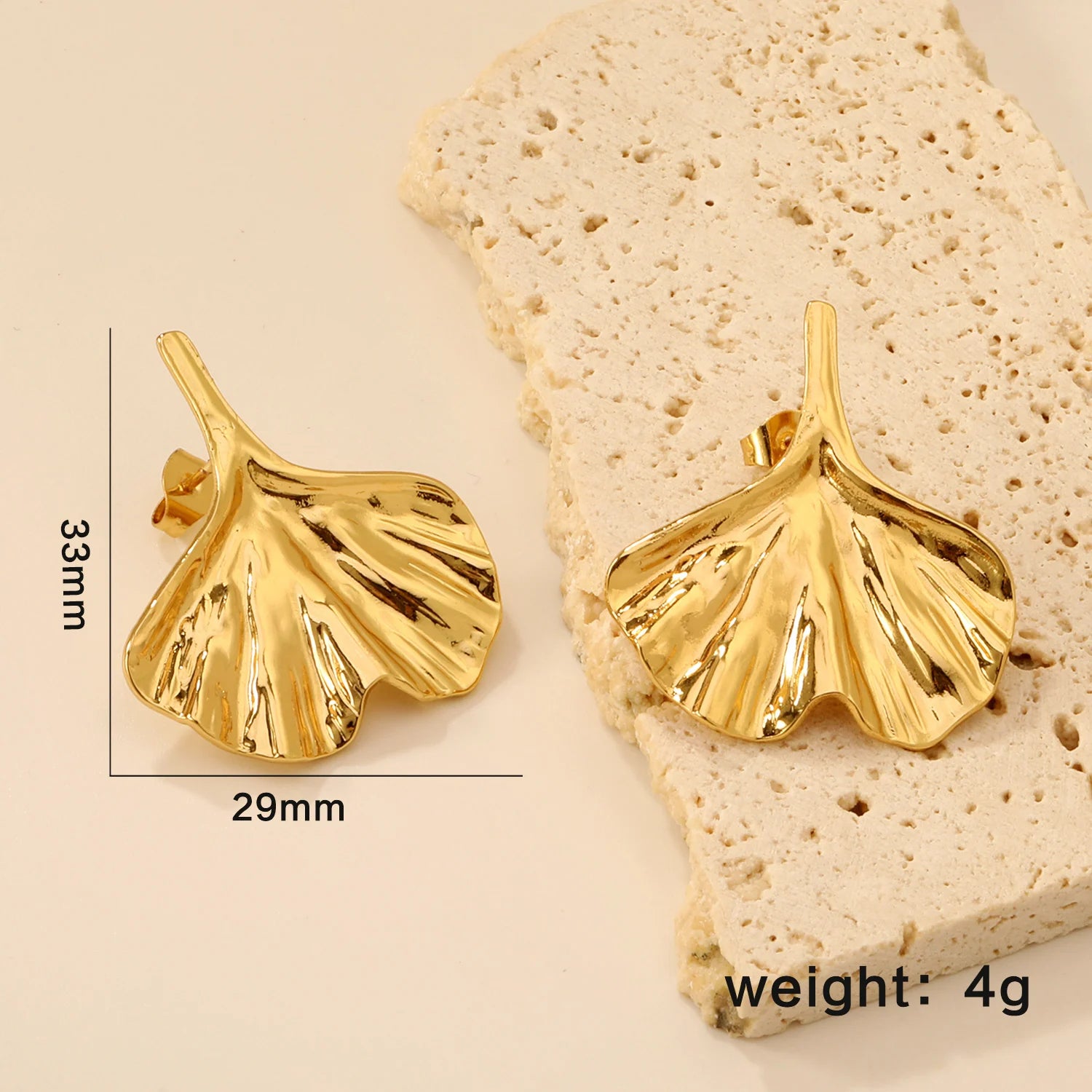 LUXUSTEEL Shell Water Drop Pearl Stud Earrings
