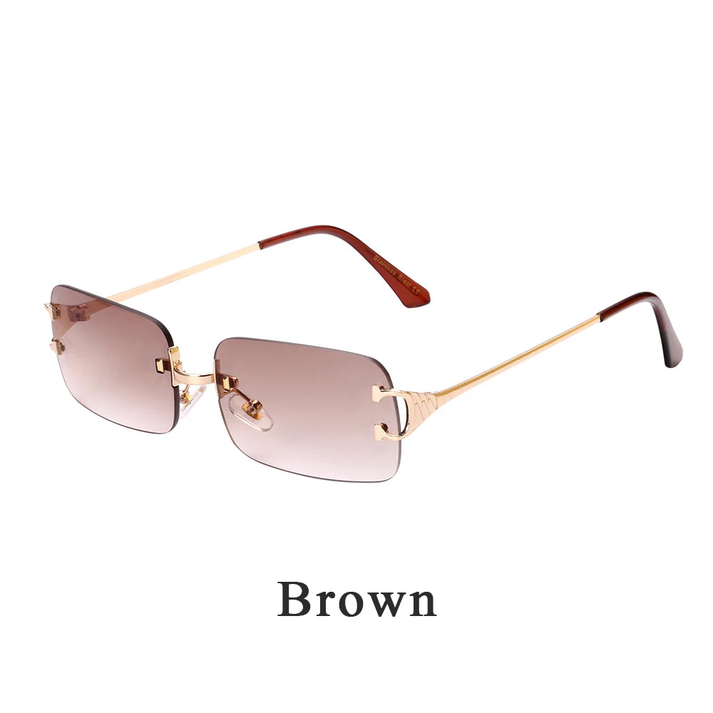 Ruiao 2025 Rimless Square UV400 Sunglasses