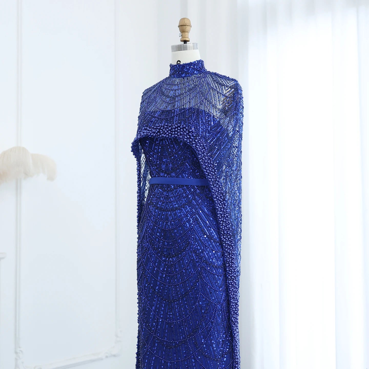 Sharon Said Luxury Pearls Dubai Champagne Evening Dresses
