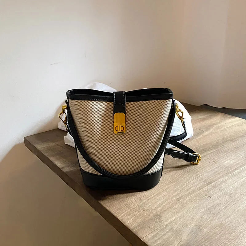 New Canvas 3D Bucket Crossbody Bag