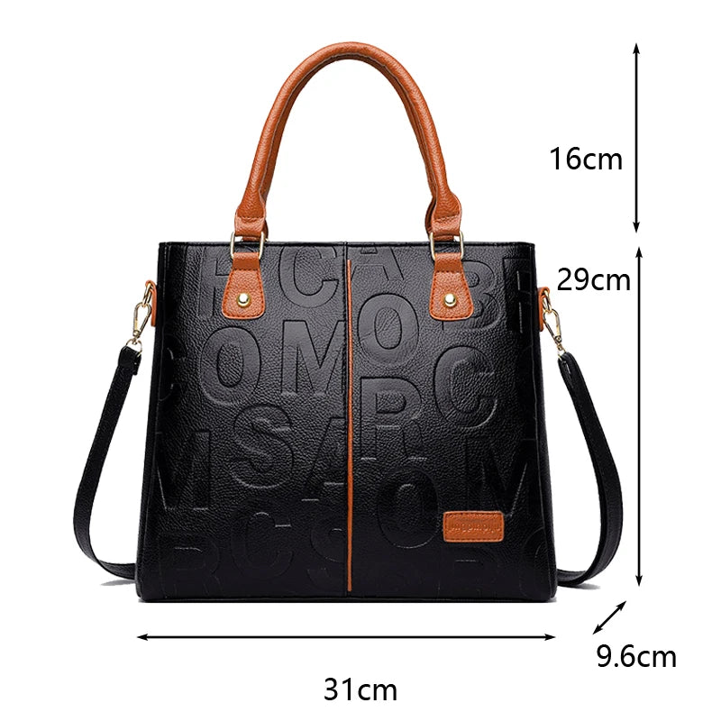 PU Leather Luxury Crossbody Tote Bag