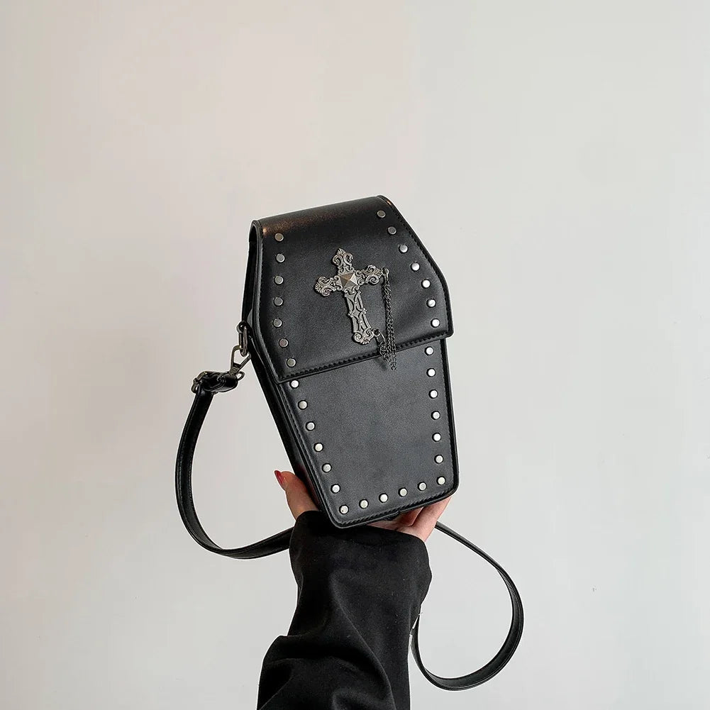 Gothic Coffin Shape Crossbody Bag