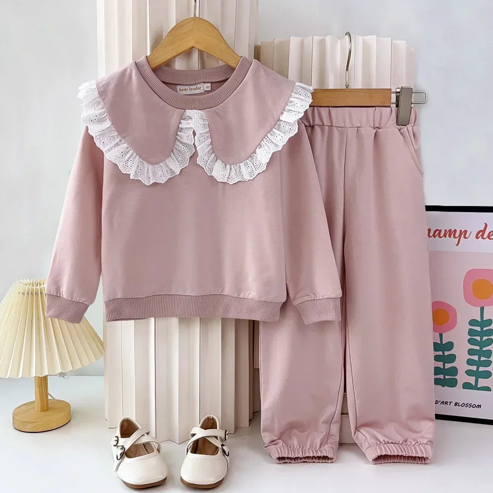 Girls' Bear Leader Sweatshirt & Wide Leg Pants Set