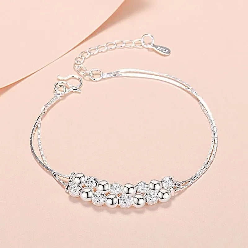 925 Sterling Silver Lantern Ball Charm Bracelet