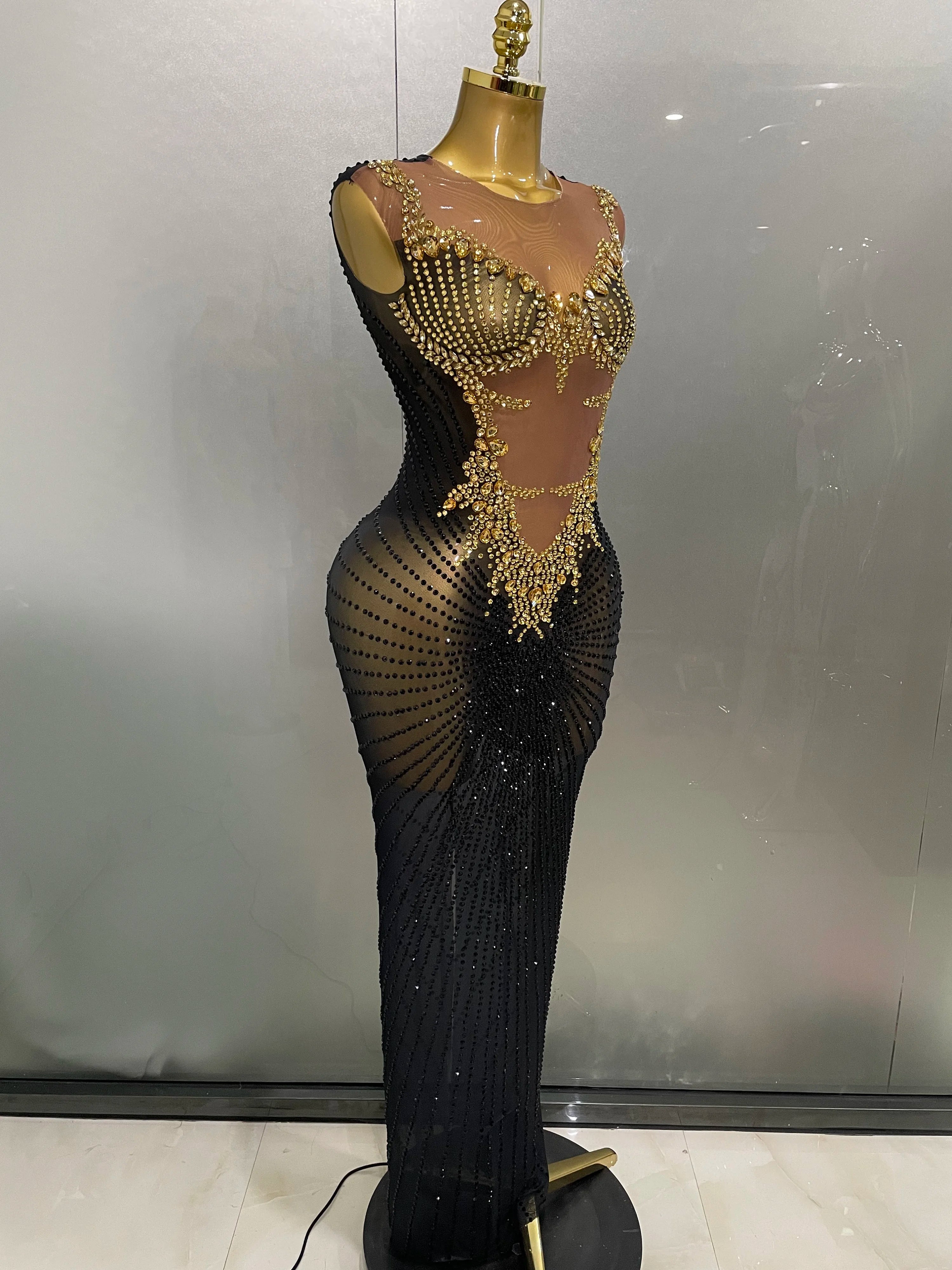 Sexy Sparkly Rhinestones Sleeveless