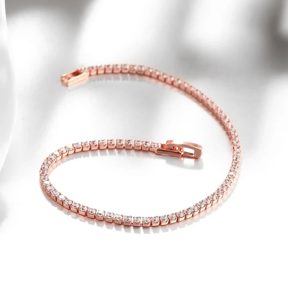 Sterling Silver 2mm Zirconia Tennis Bracelet