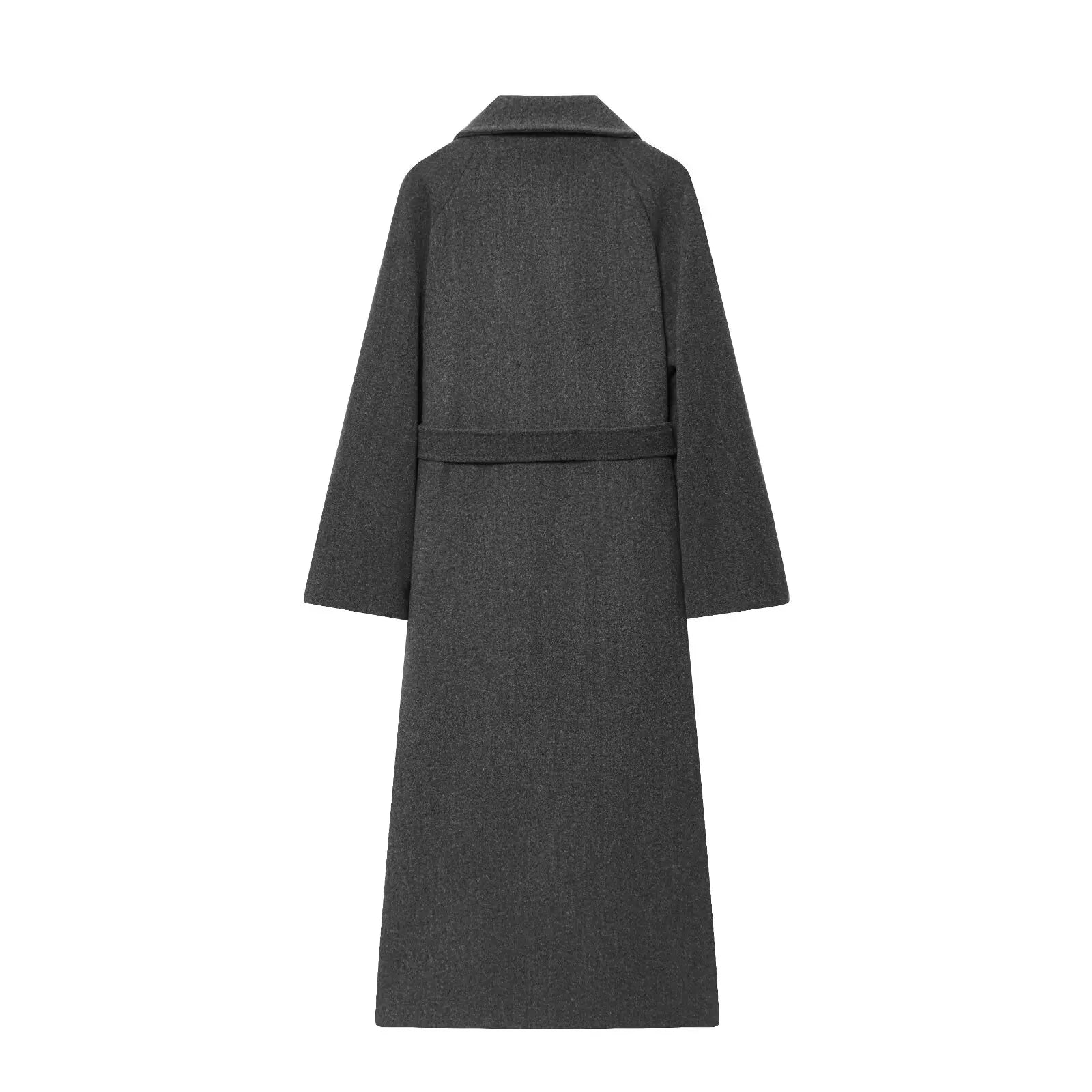 HH Women Fashion Lapel Double-breasted Pocket Belte