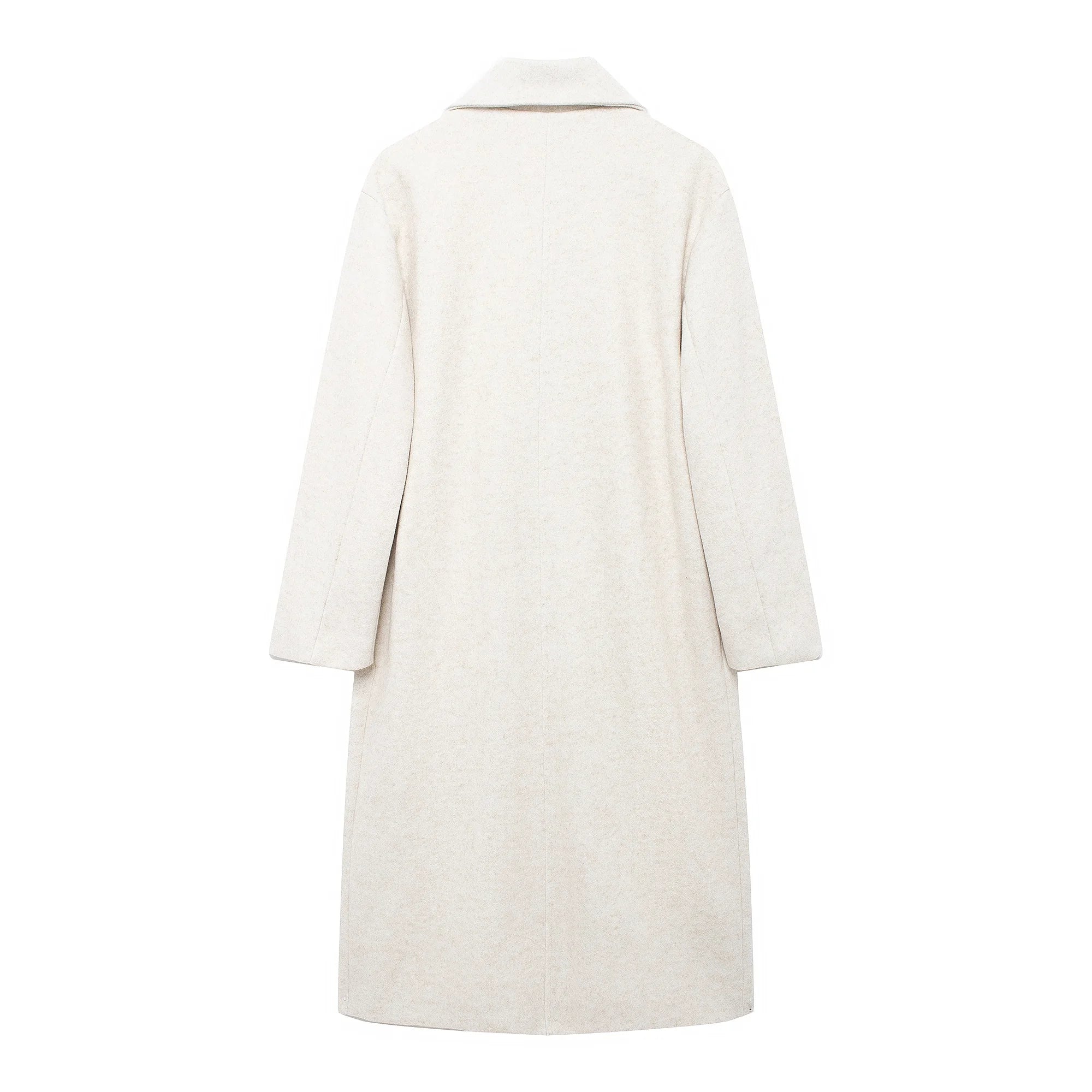 Winter Coat For Women 2024 Solid Lapel Double Breasted Long