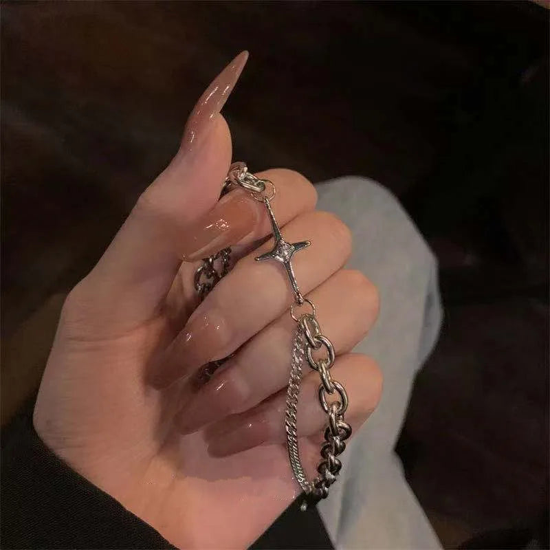 7Pcs Punk Vintage Gold Arrowhead Bracelets Set