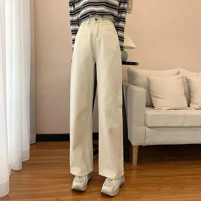 High Waist Straight Leg Bell Bottom Jeans