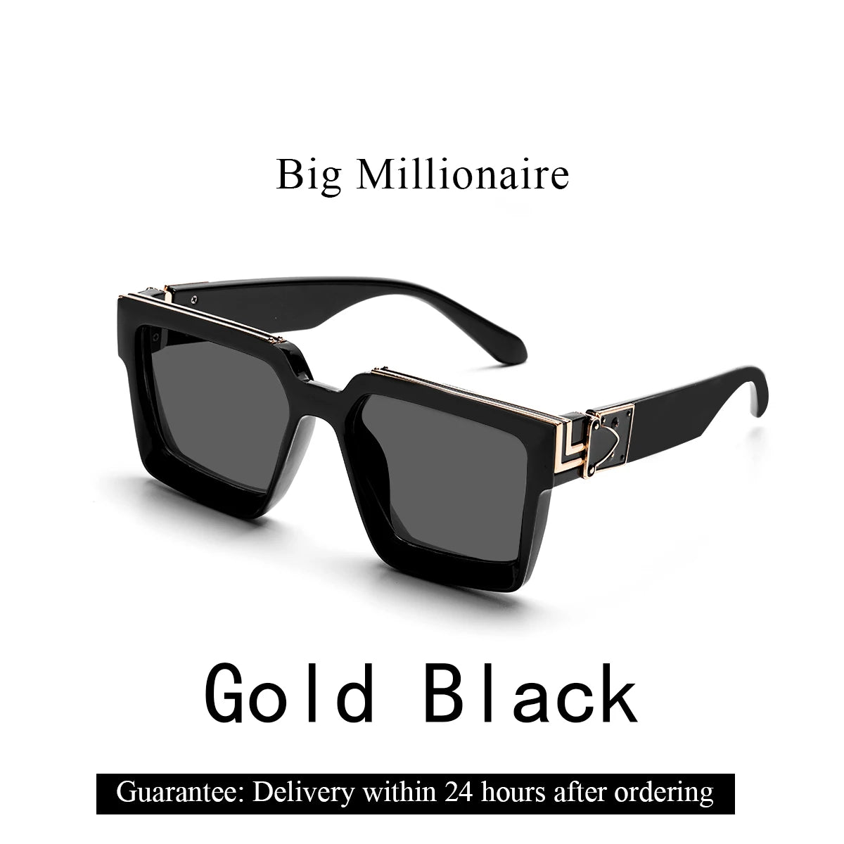 Ruiao Retro Black Luxury Sunglasses 2024