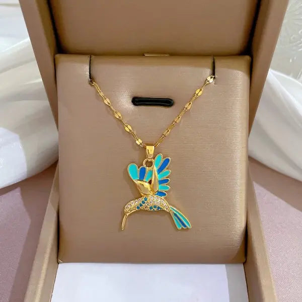 Zircon Butterfly Tassel Choker Necklace