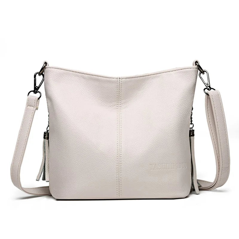 Tassel Leather Crossbody Bag for Women
