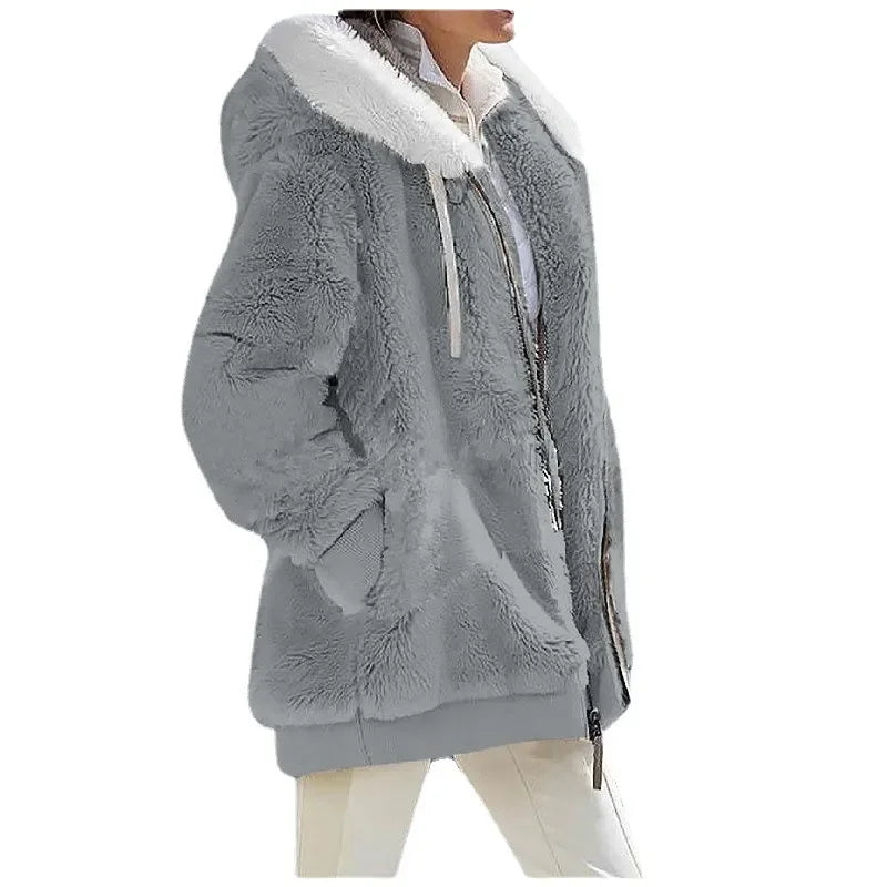 Women’s Hooded Cashmere Fleece Coat