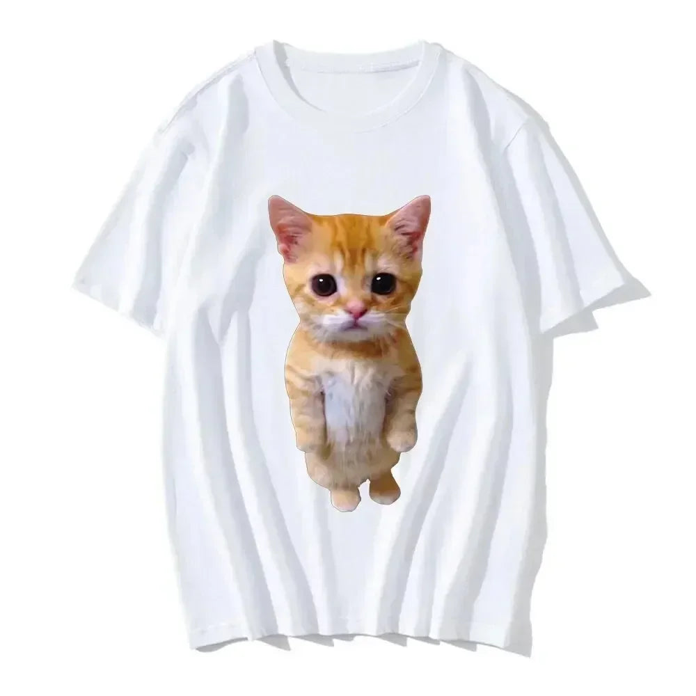 Funny Cat 3D Print Oversized T-Shirt