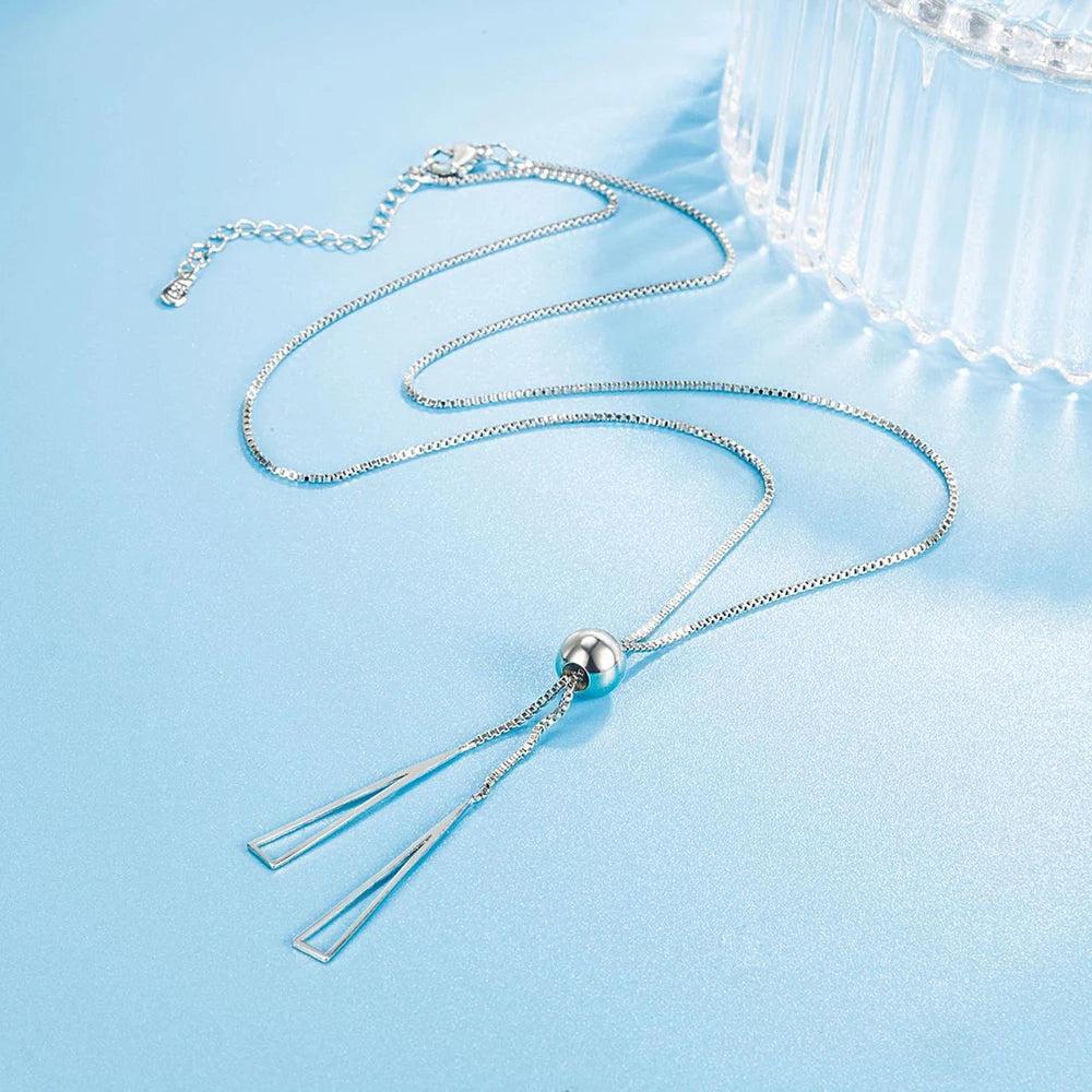 Sterling Silver Triangle Pendant Set