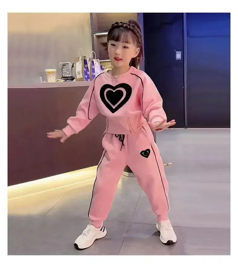 Girls' Sweatshirt & Pants Set, Spring/Autumn