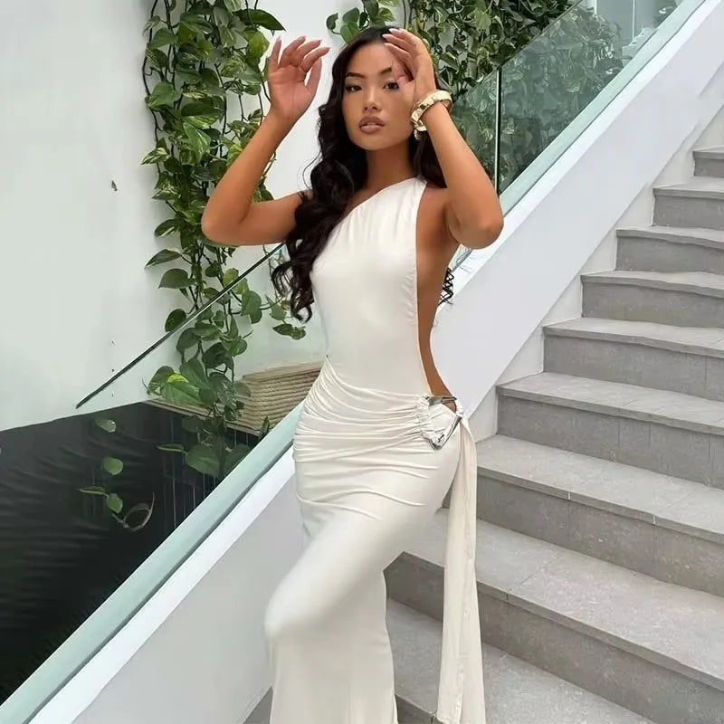 Townlike Pleated Slim Bodycon Dress Women Mini