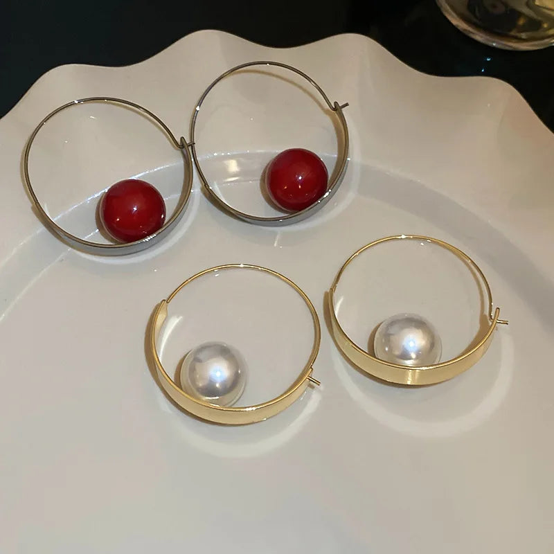 Vintage Round Stud Earrings 18K Gold Plated